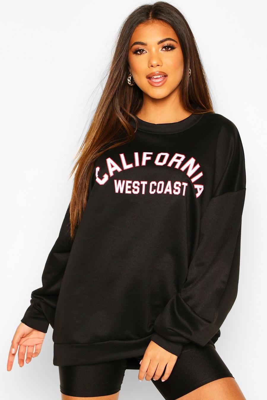 "California LA" Oversize sweatshirt med slogan image number 1