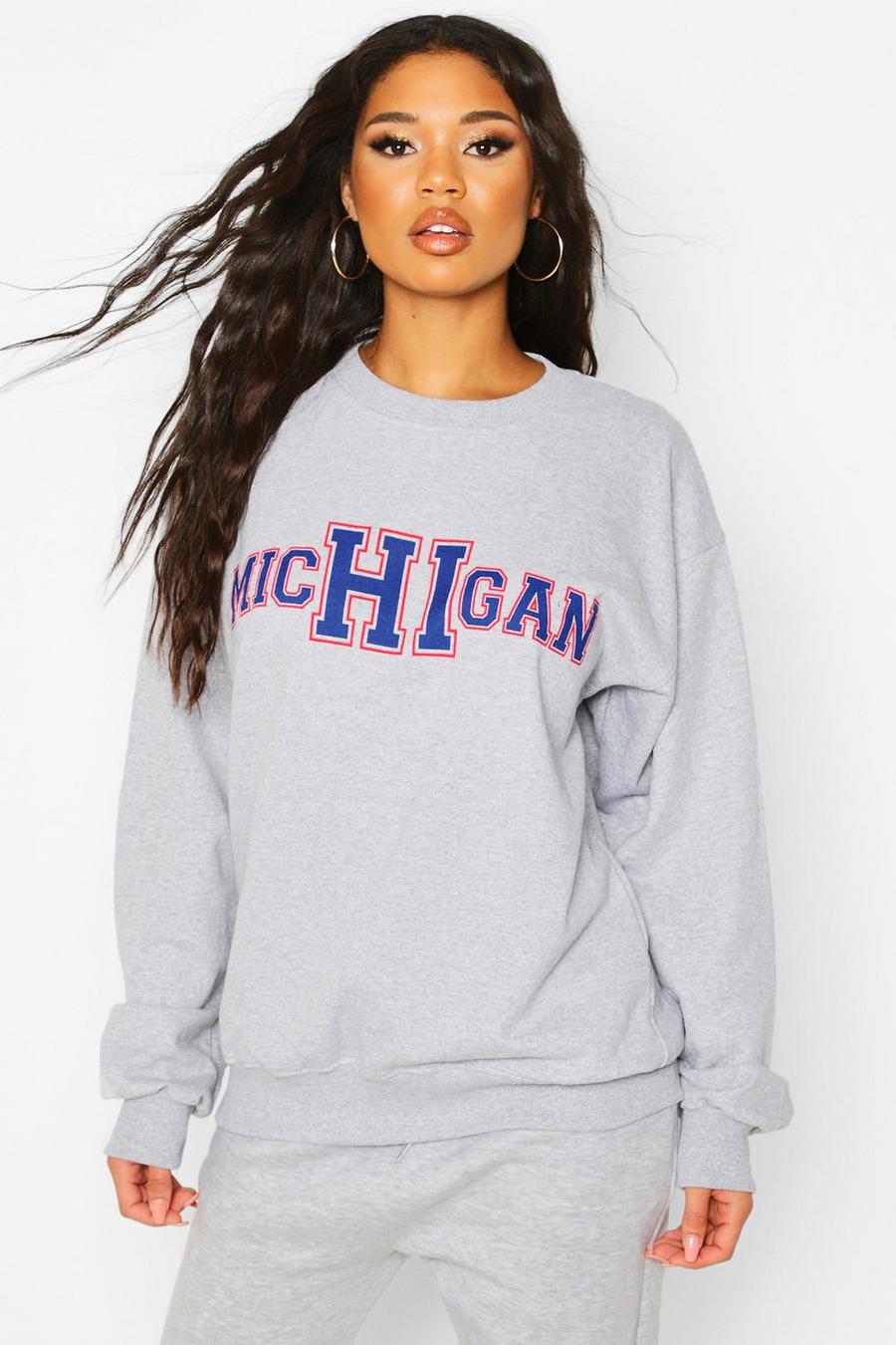 Sweatshirt mit „Michigan State“-Slogan, Grau image number 1