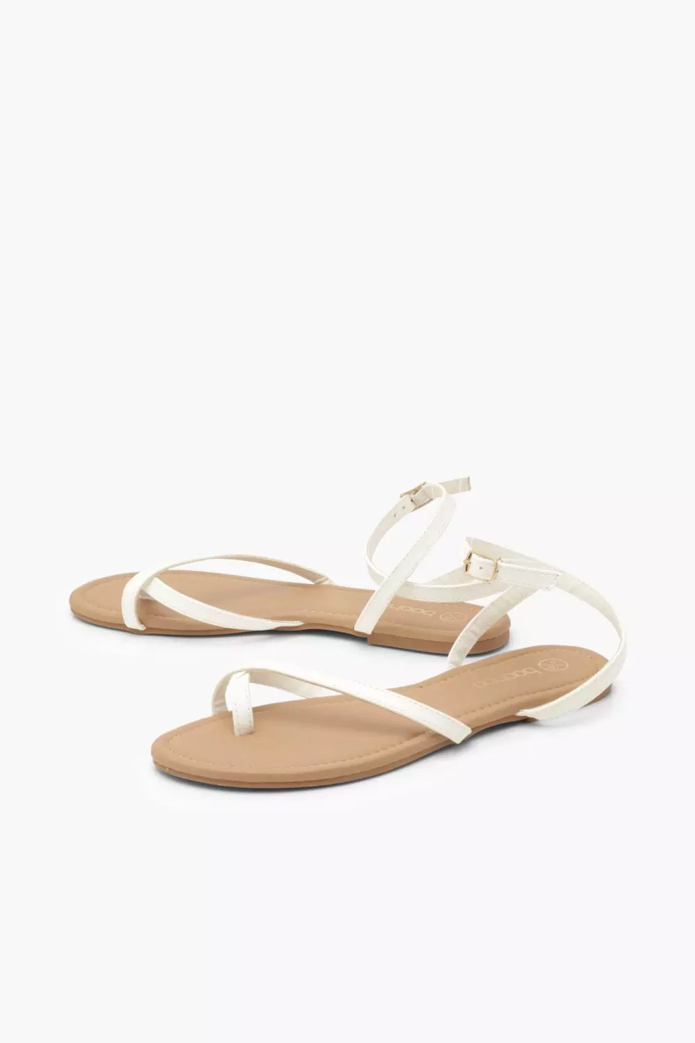 White Asymmetric Basic Sandals alternative image