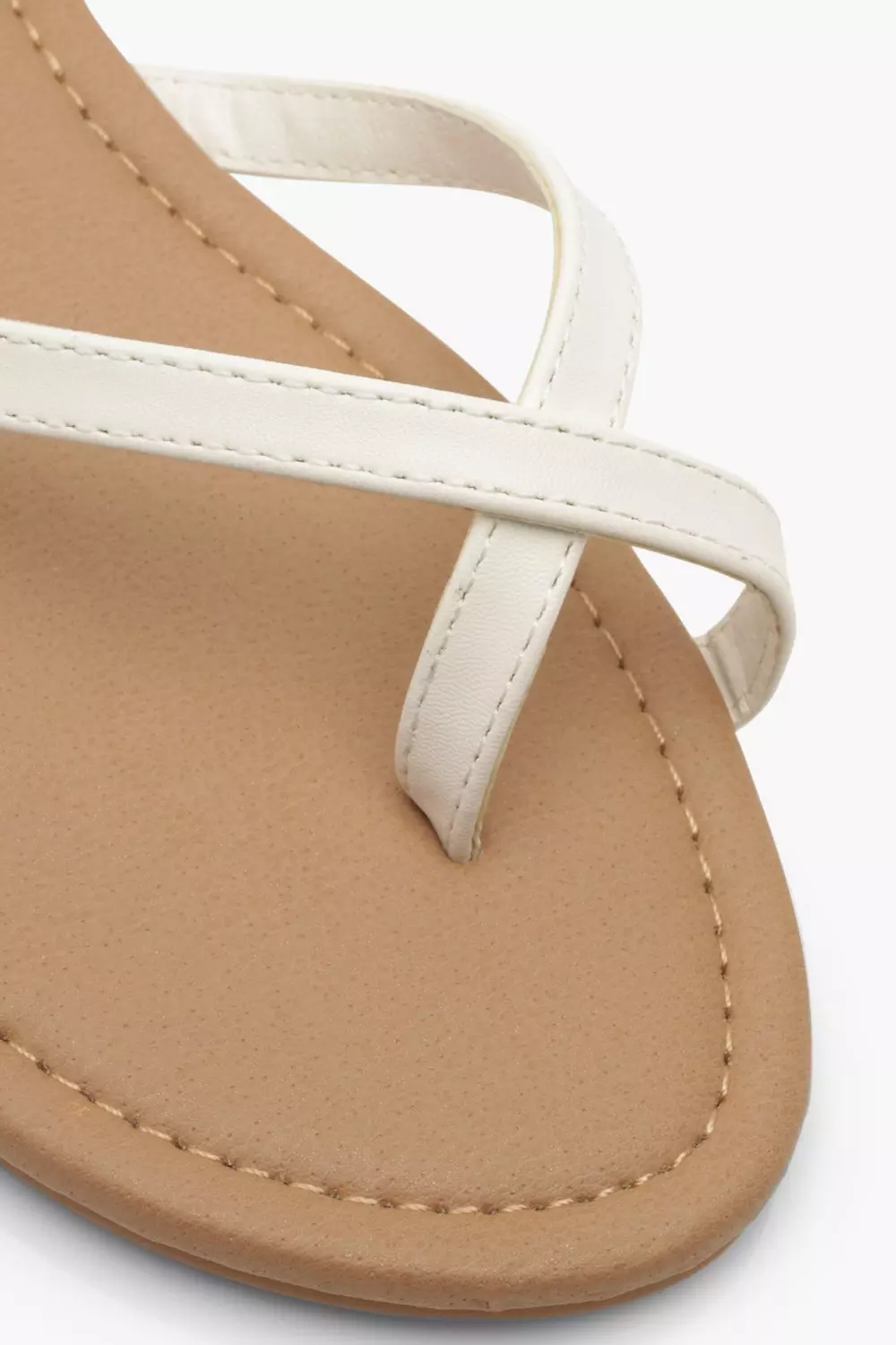 White Asymmetric Basic Sandals alternative image