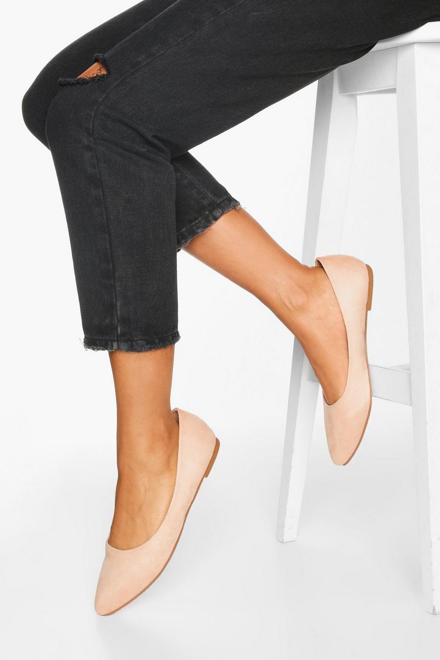 Nude Basic Pointed Ballet Flats image number 1