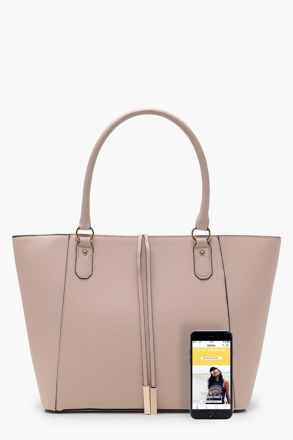 Structured Cross Hatch Tote Bag