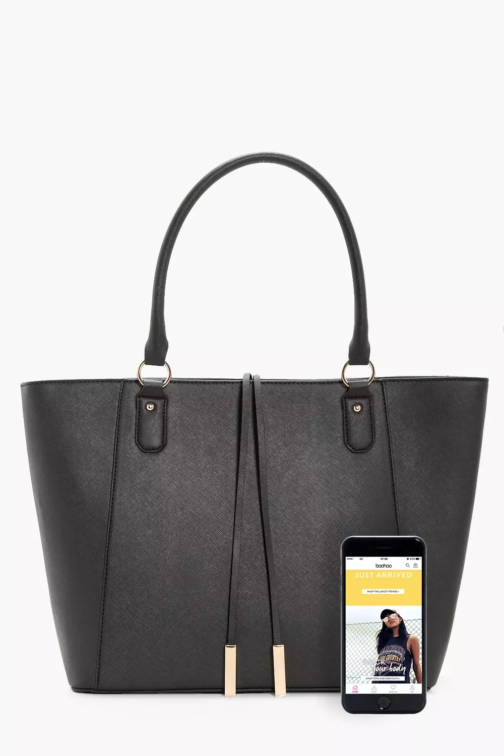 Structured Cross Hatch Tote Bag