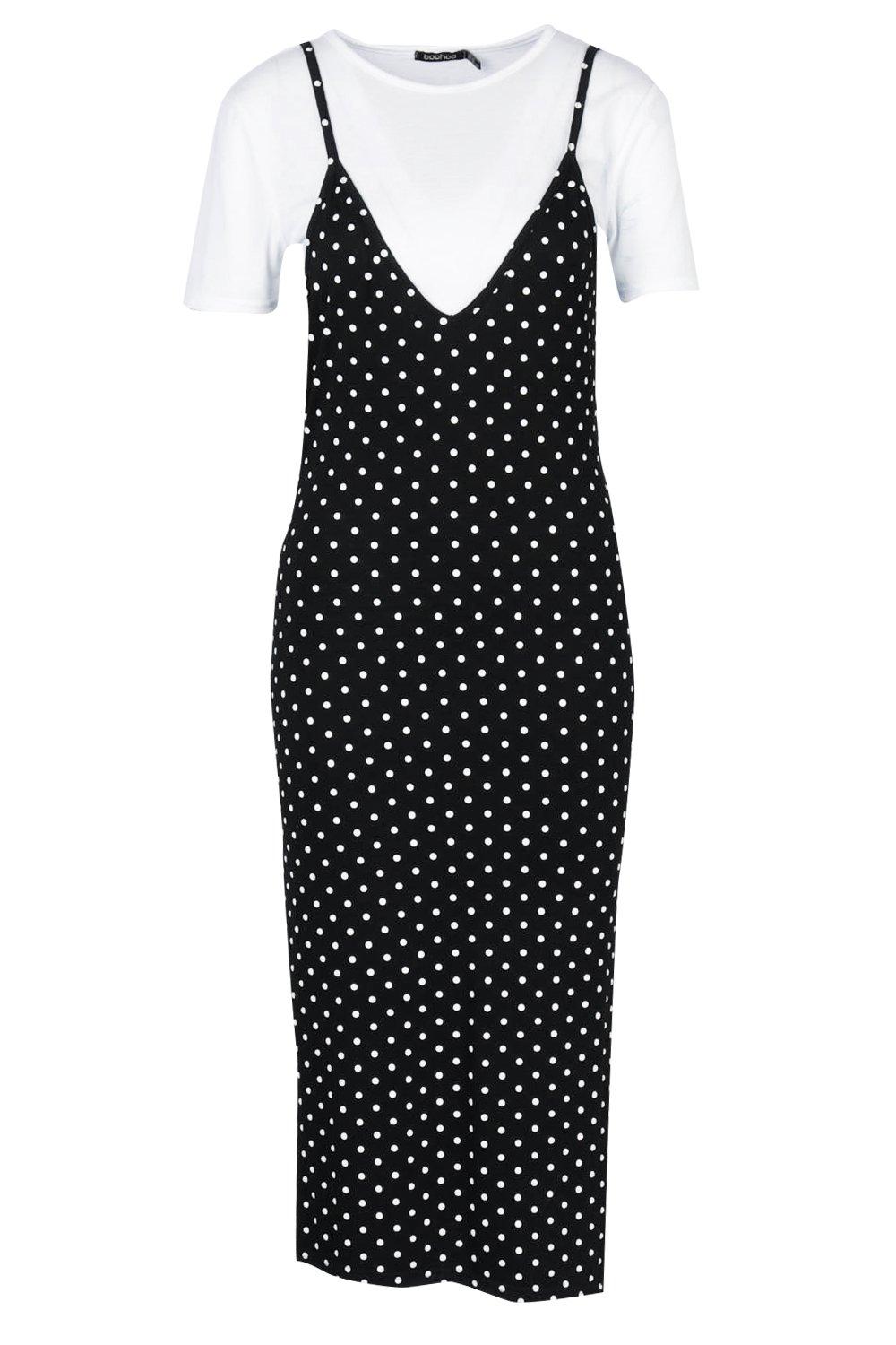 polka dot slip dress