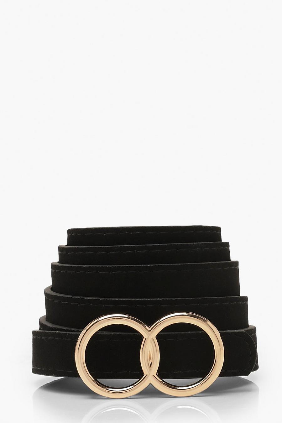 Plus Suedette Double Ring Skinny Belt image number 1