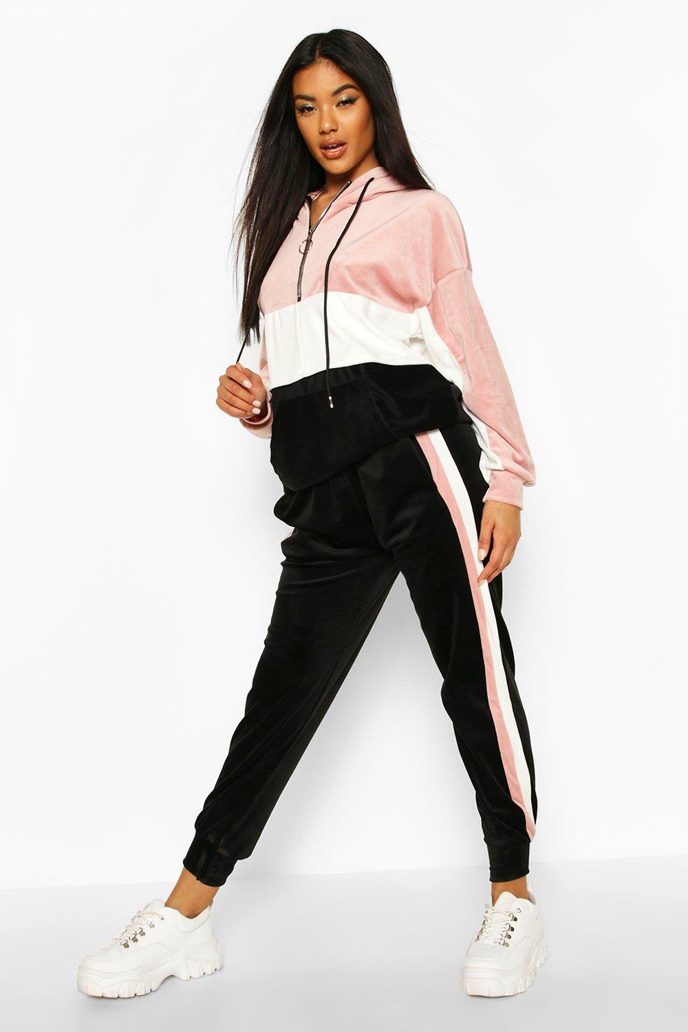 Soft velour hot sale tracksuit