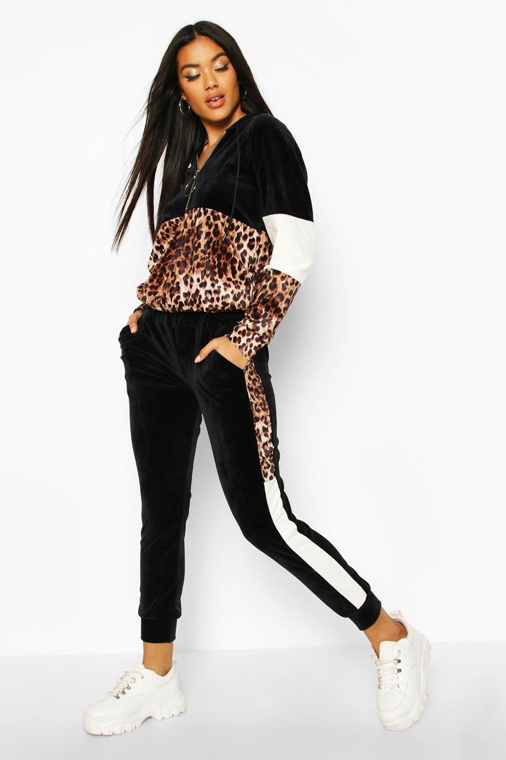 Velour leopard sale print tracksuit