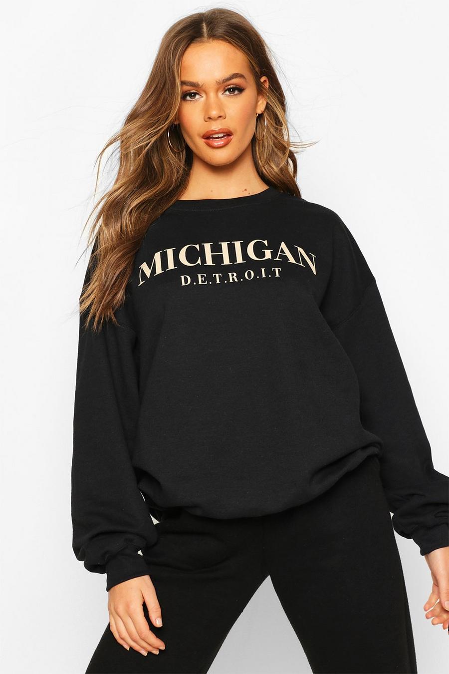 Pullover in Übergröße mit „Michigan“-Slogan image number 1