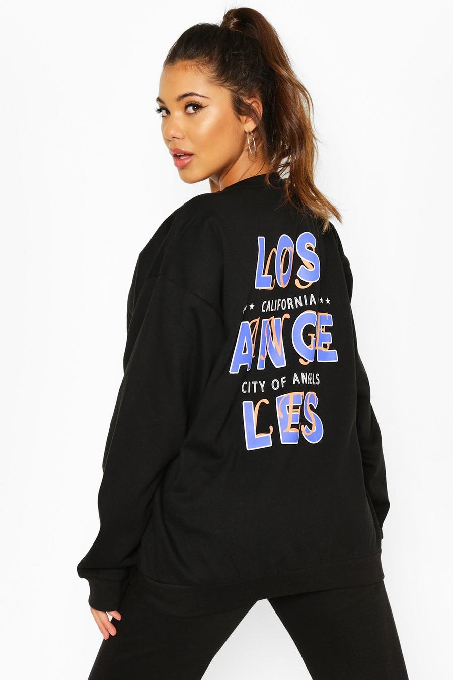"LA" Oversize sweatshirt med slogan image number 1