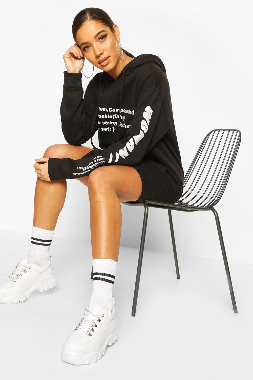 boohoo hoodie dress