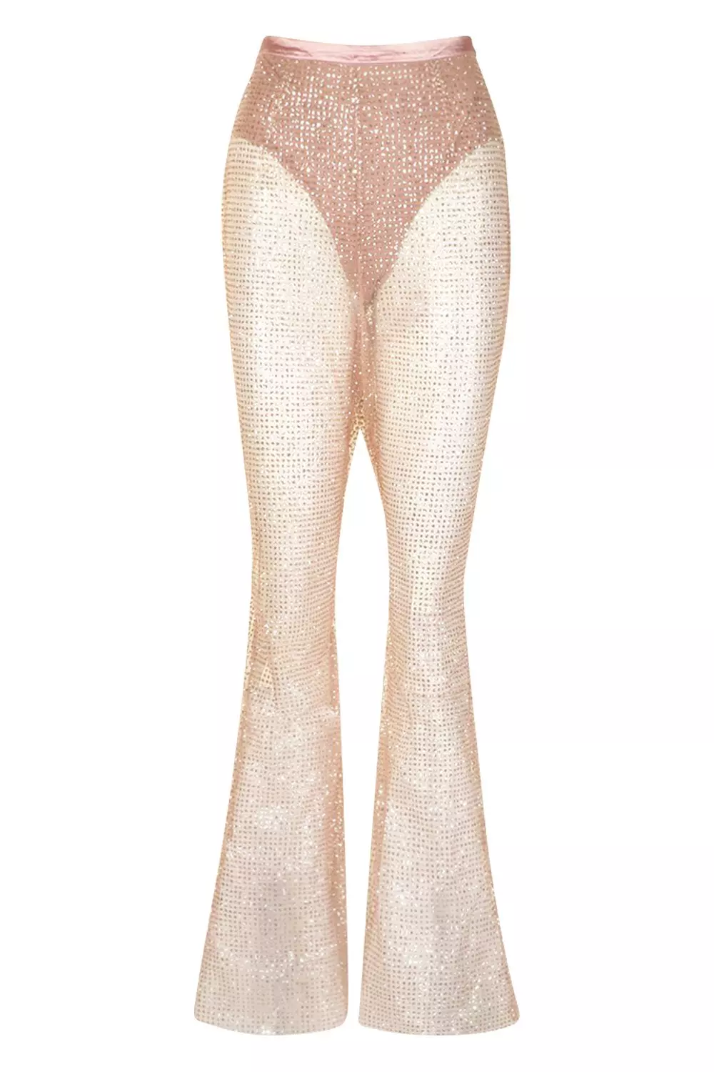 Nude Glitter Mesh Trouser alternative image