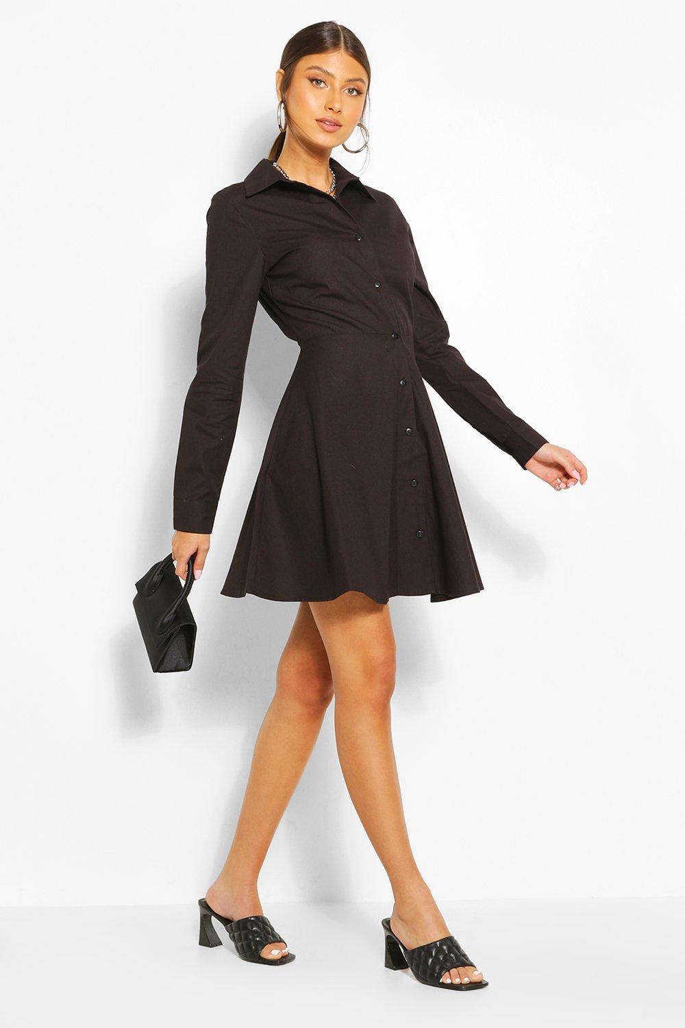 boohoo black button dress