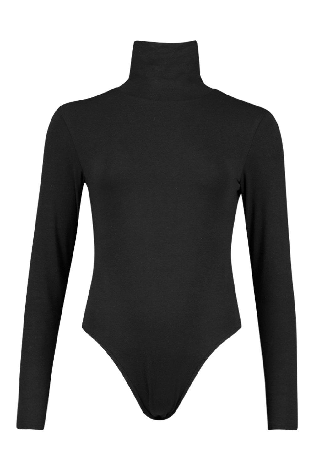 Black polo store neck bodysuit