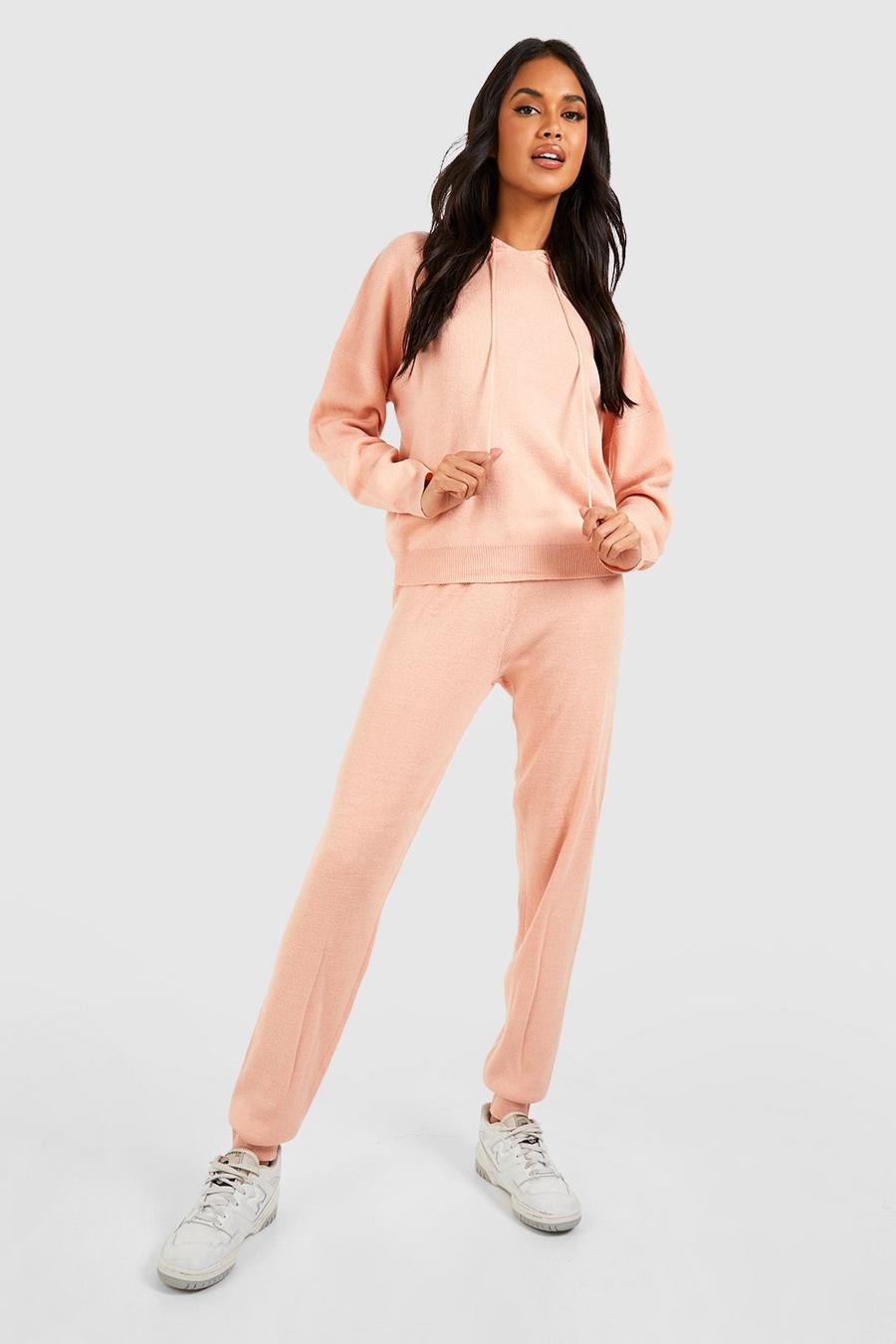 Blush pink Hoodie Knitted Tracksuit