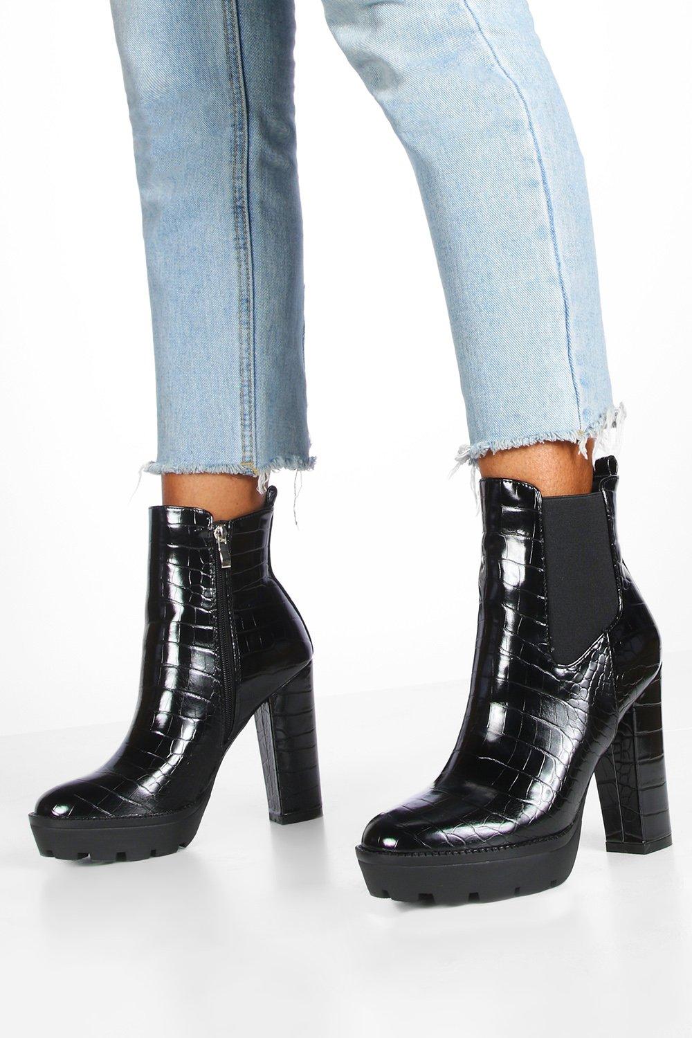 boohoo croc boots