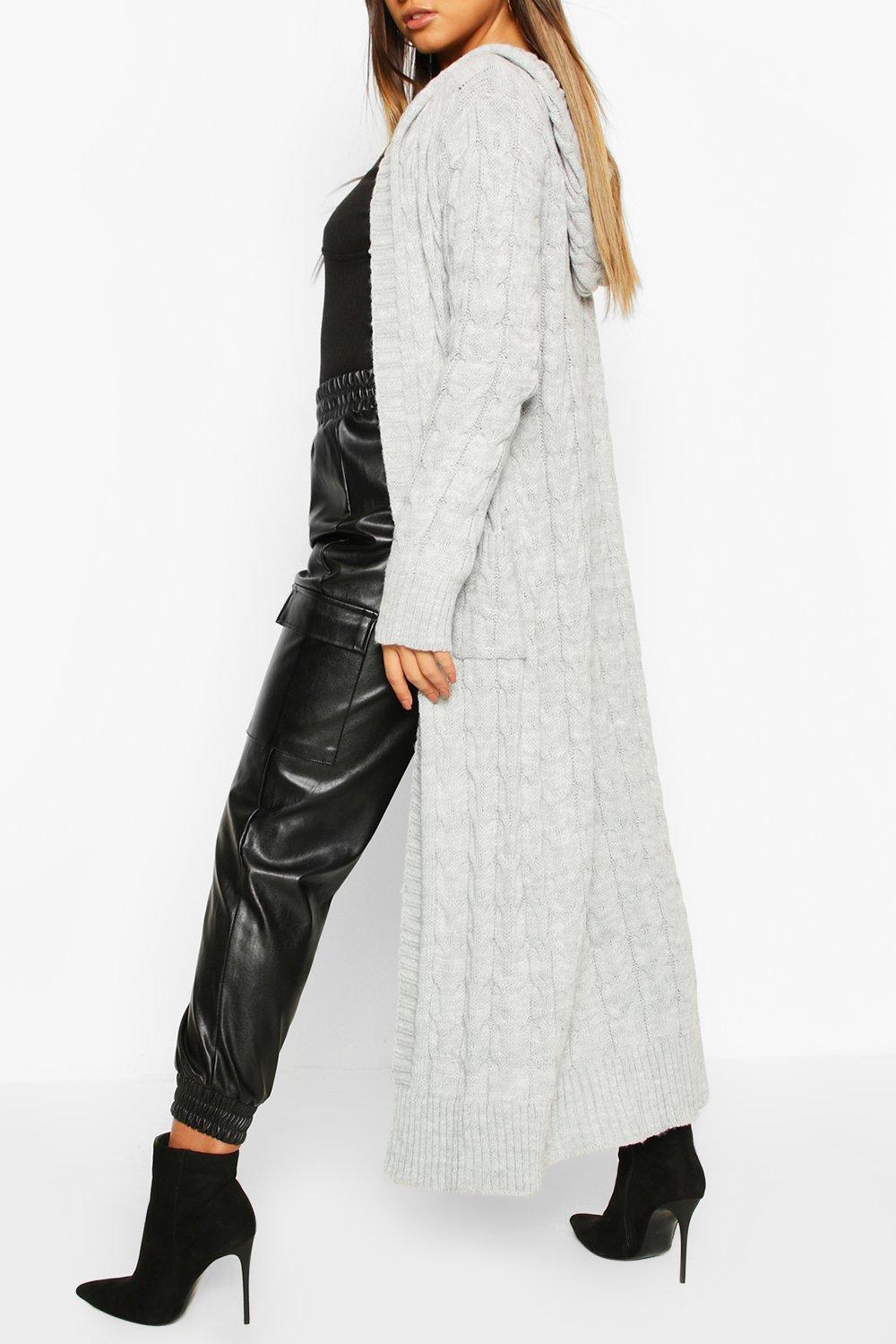 cable knit maxi cardigan
