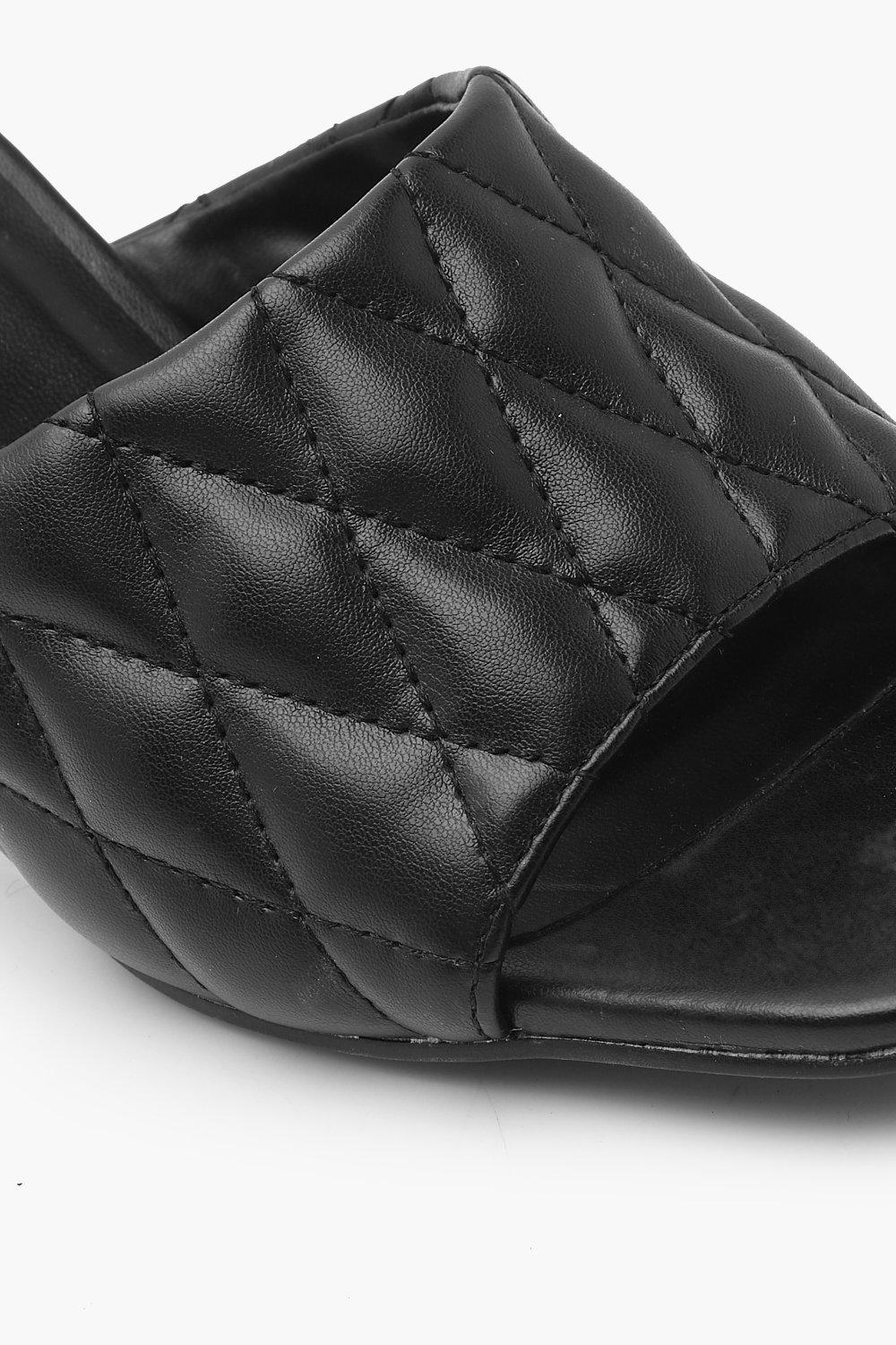 black low heel mules