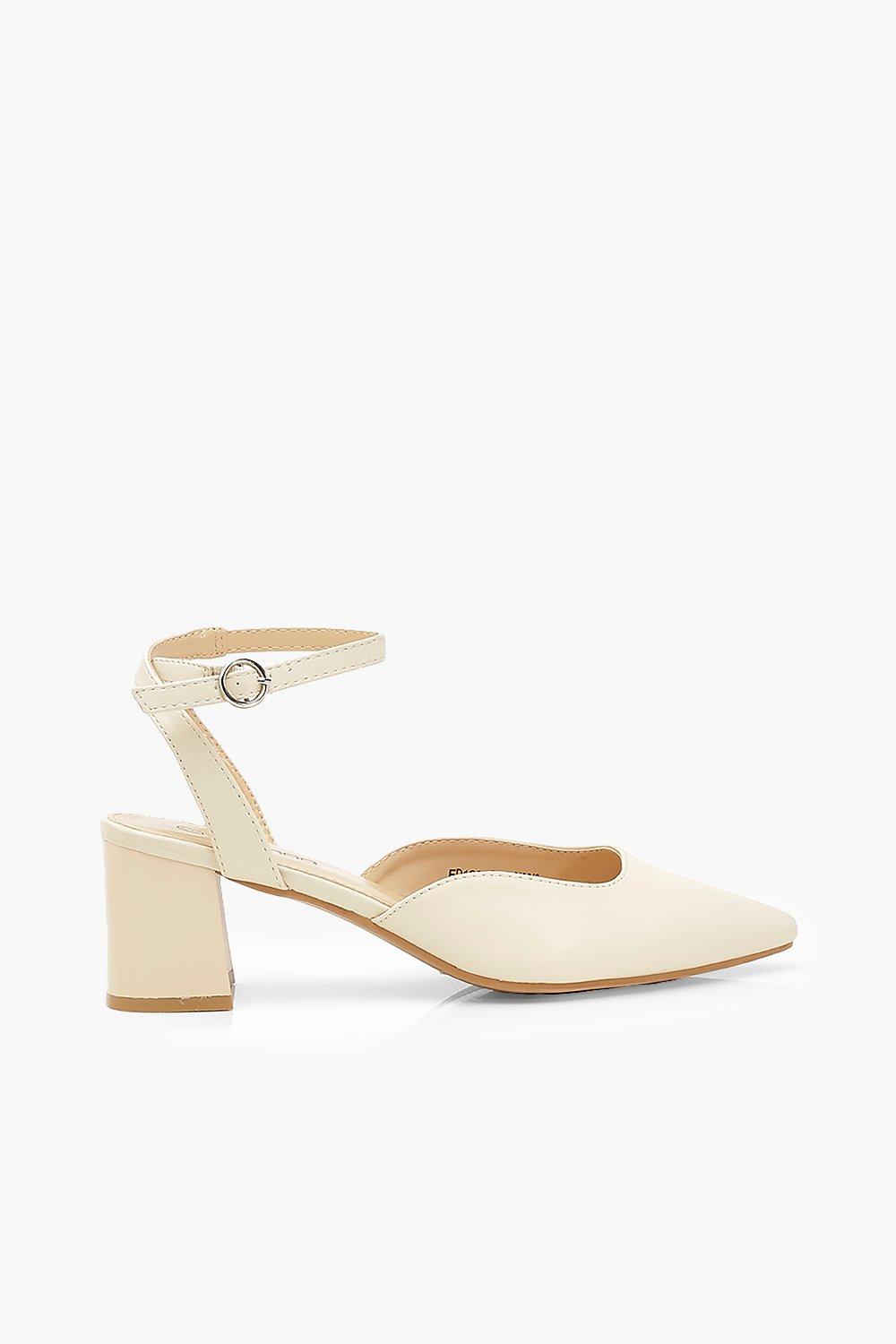 cream ankle strap heels