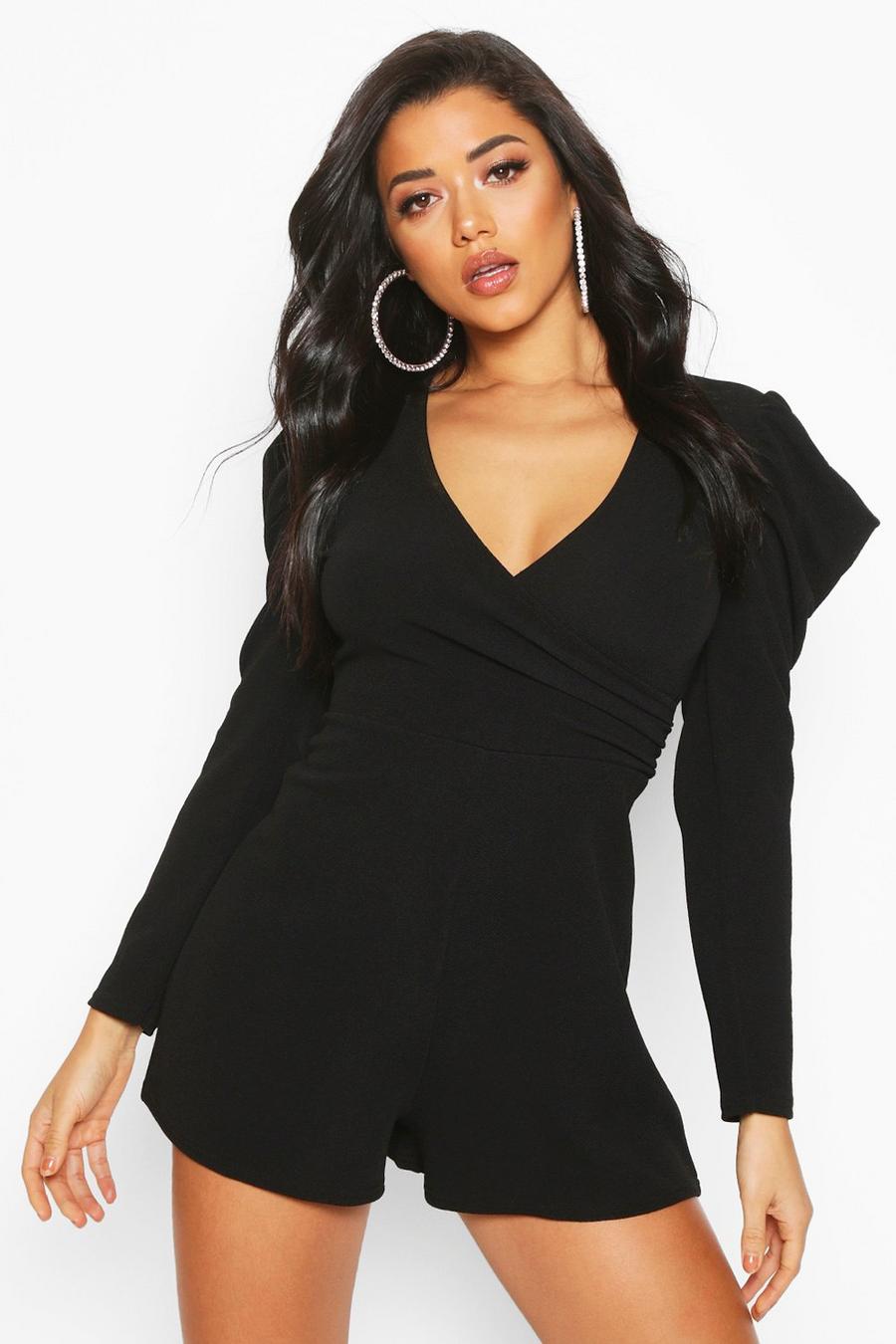 Puff Sleeve Wrap Playsuit image number 1