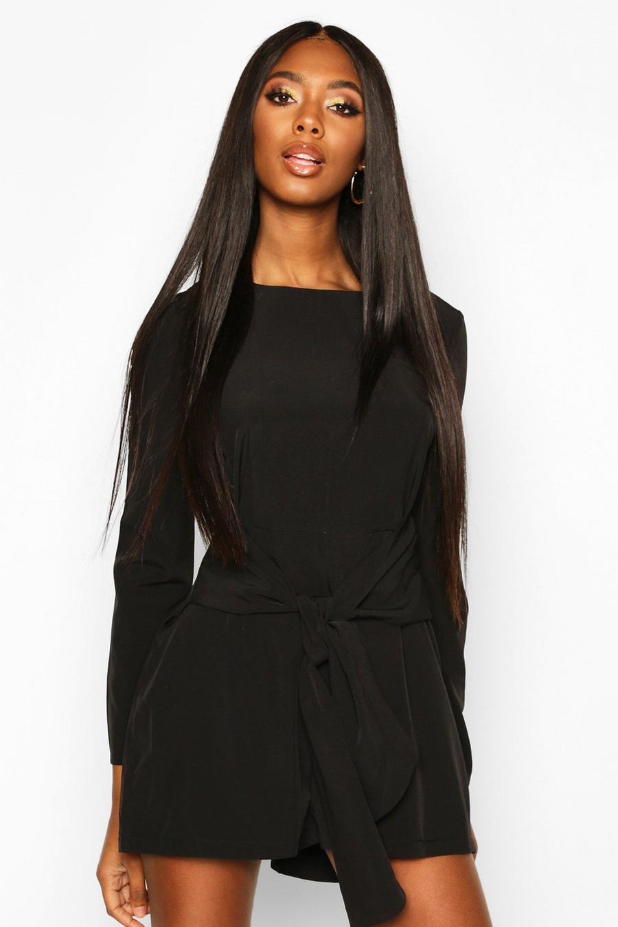 Tie Front Long Sleeve Playsuit image number 1