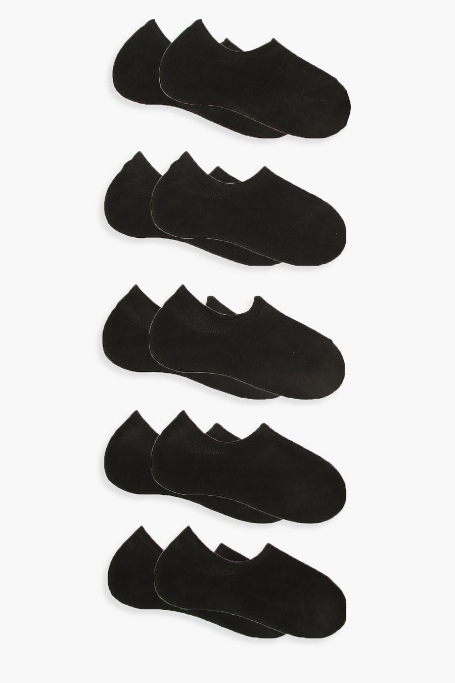 Black 10 Pack Basic Sneakers Socks image number 1