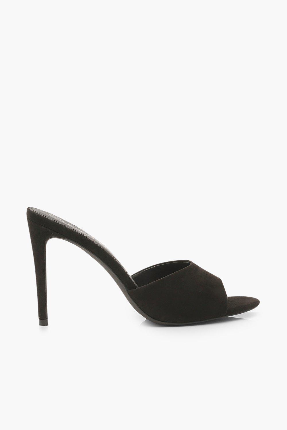 black stiletto mules