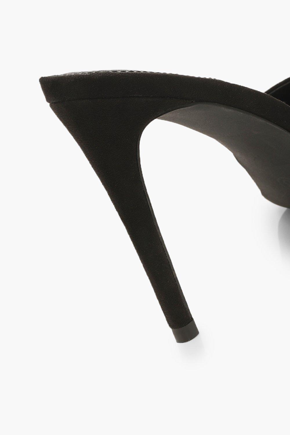 Peep Toe Stiletto Heel Mules