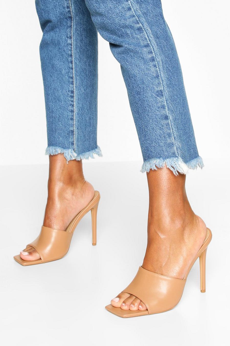 Extreme Square Toe Mules, Nude image number 1
