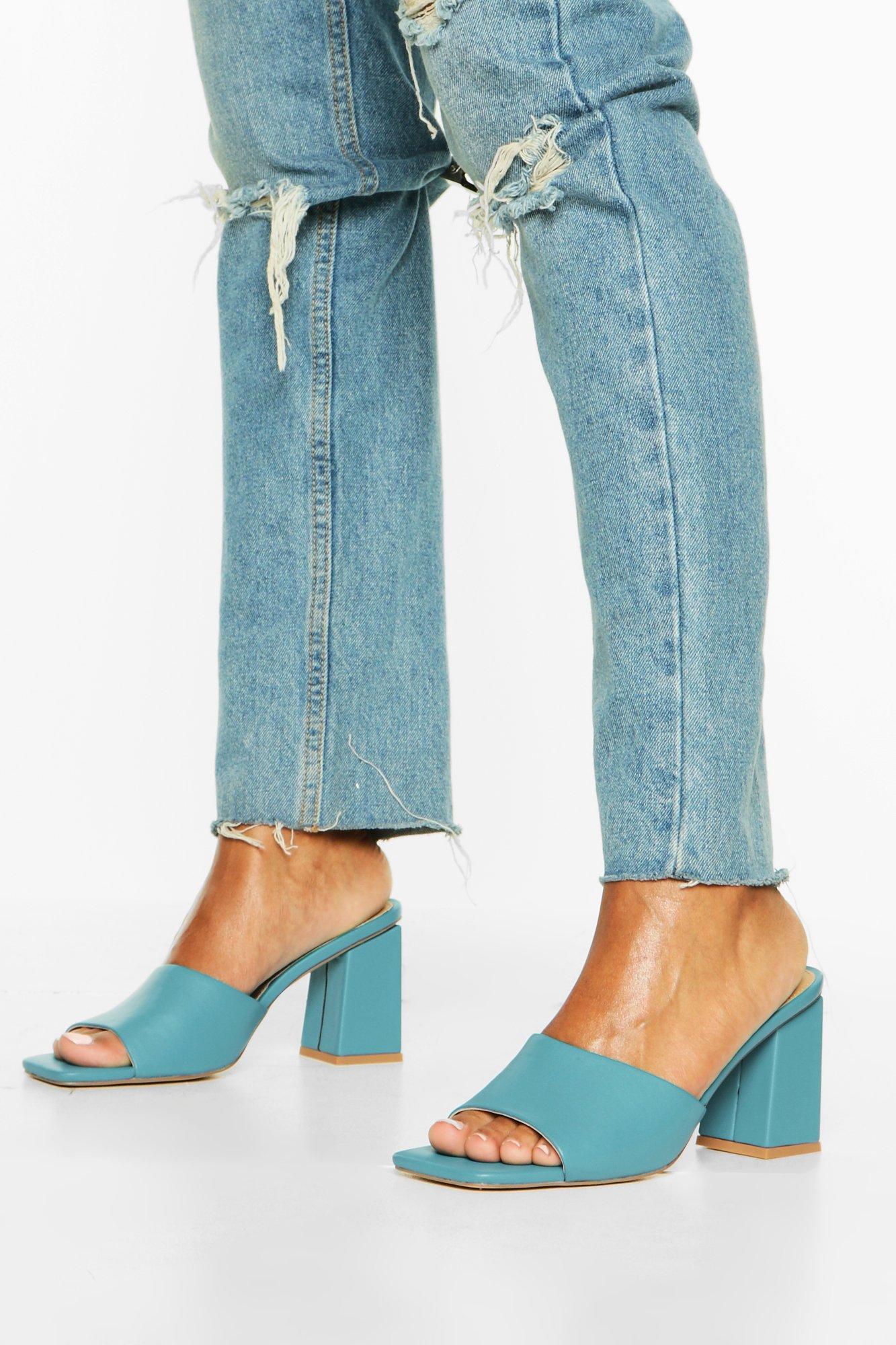 block mule heels