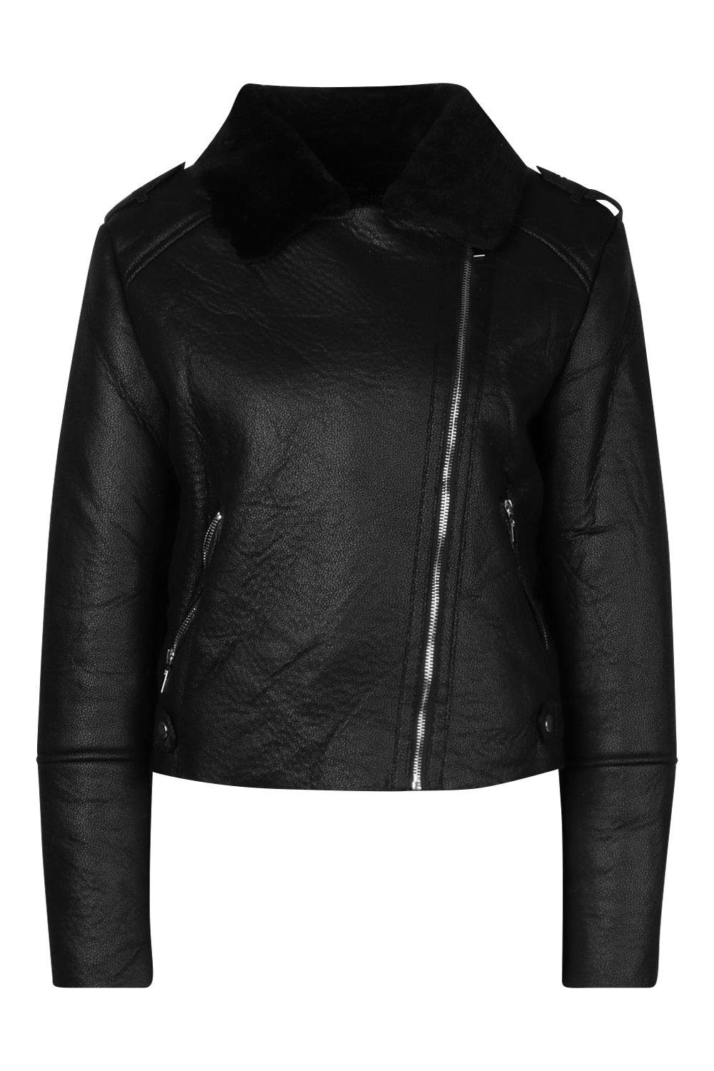 pu aviator jacket womens