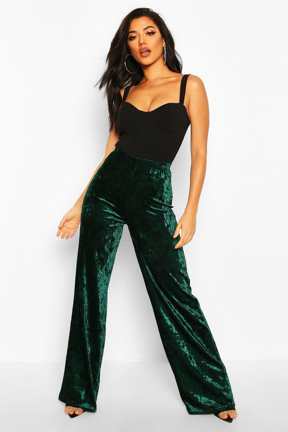 wide leg velvet joggers