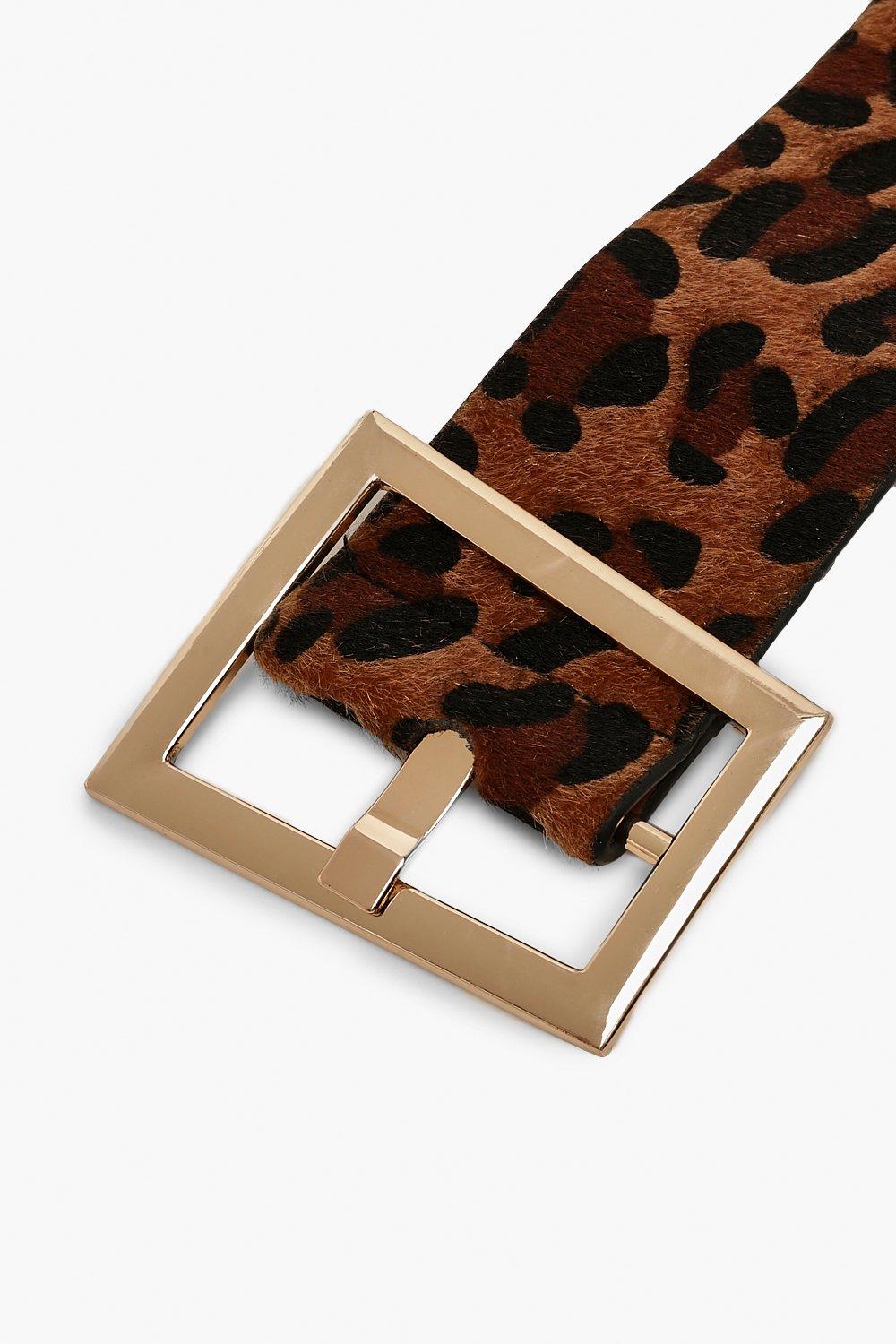 Leopard Print Waist Buckle Belt