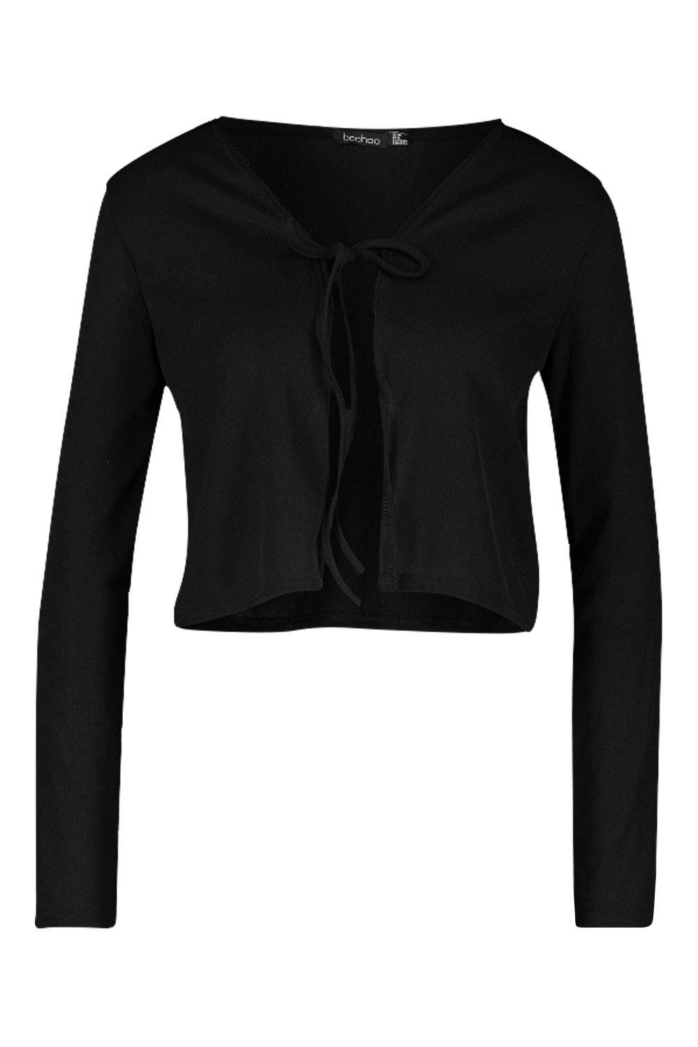 white front tie cardigan