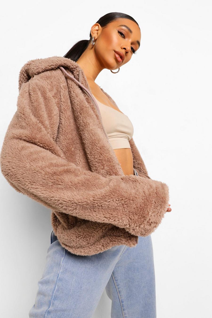 Taupe Nepwollen Oversized Vest image number 1