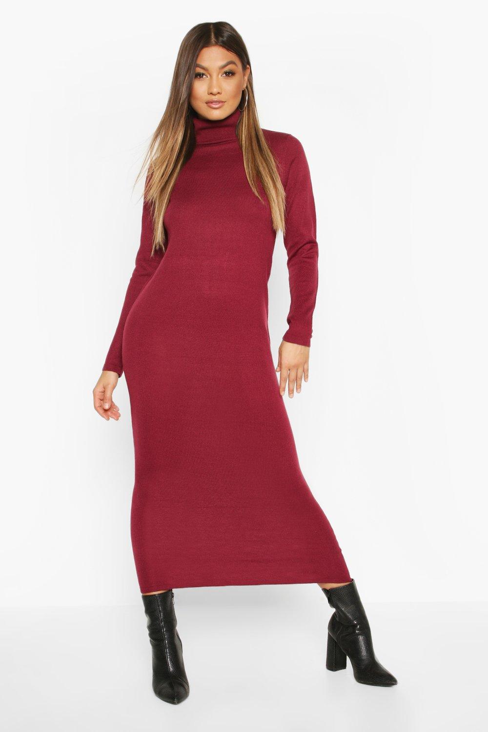 roll neck jumper dress long