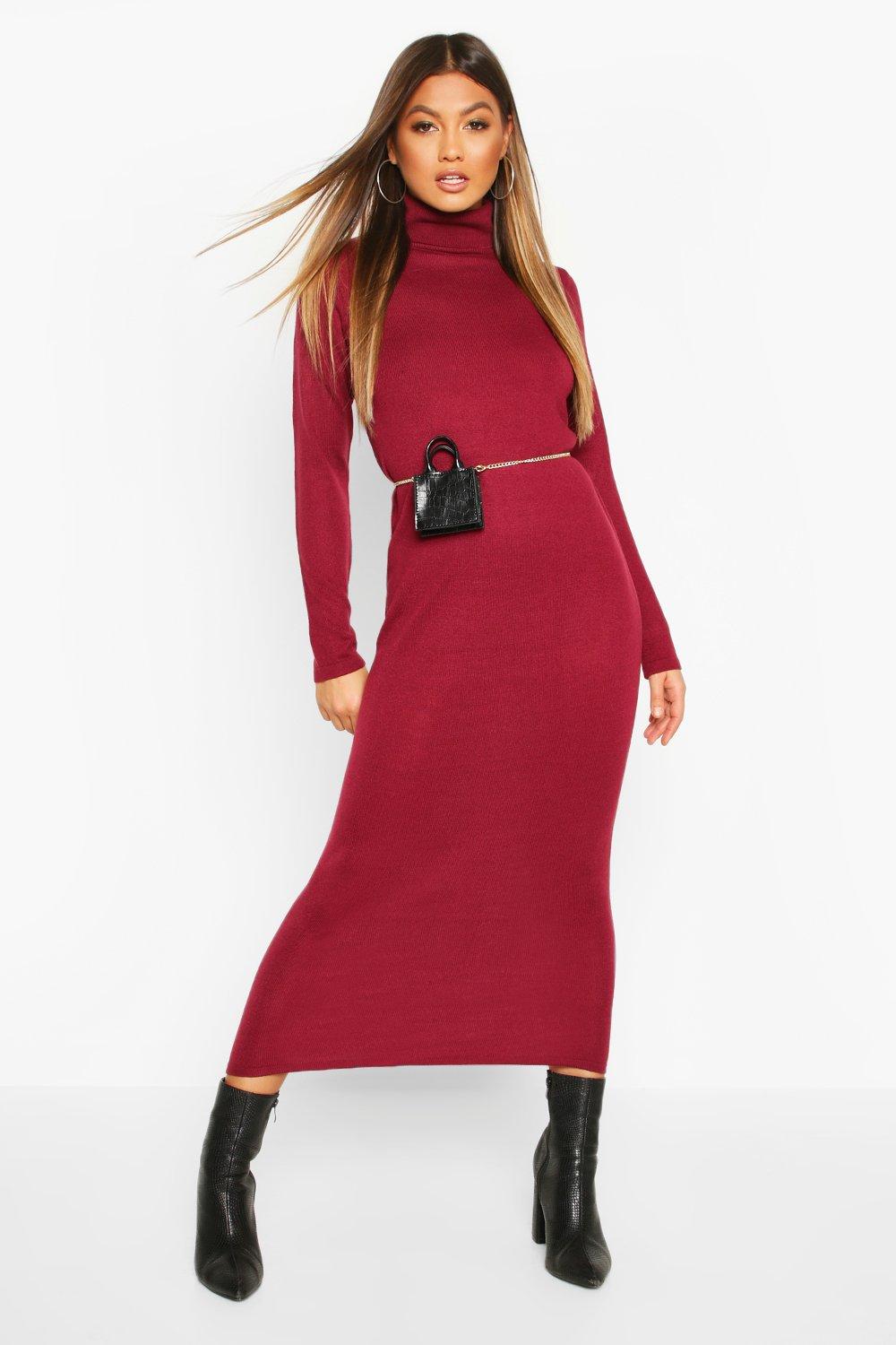 Boohoo roll neck jumper dress sales
