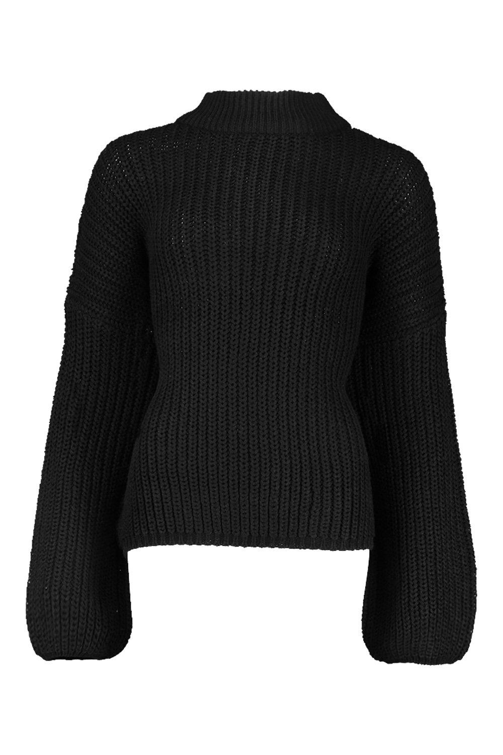 black bell sleeve jumper