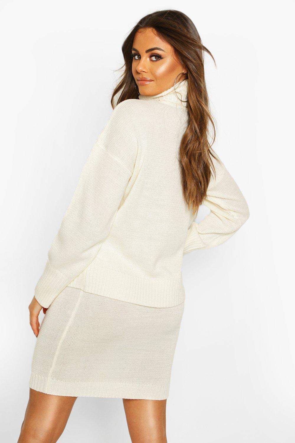 Knit skirt jumper set hotsell