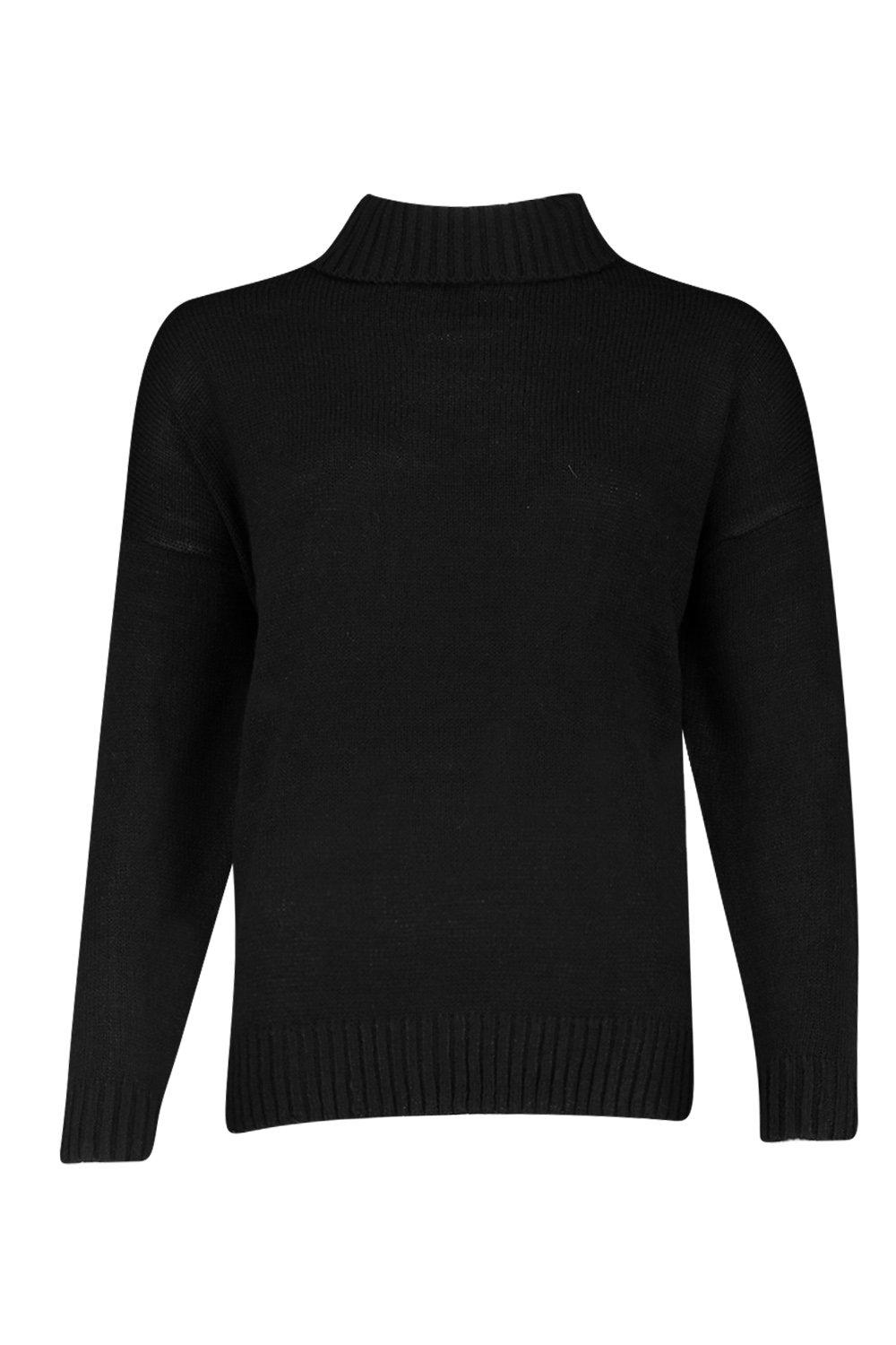 Roll Neck Zip Side Jumper boohoo UK
