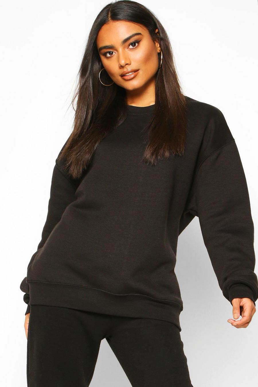 Basic Oversized Sweatshirt, Black image number 1