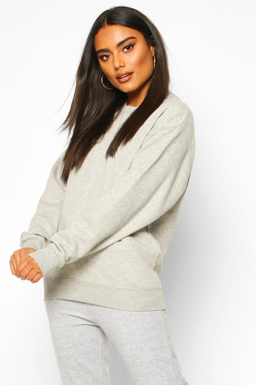 Grey marl Basic Oversized Sweatshirt image number 1