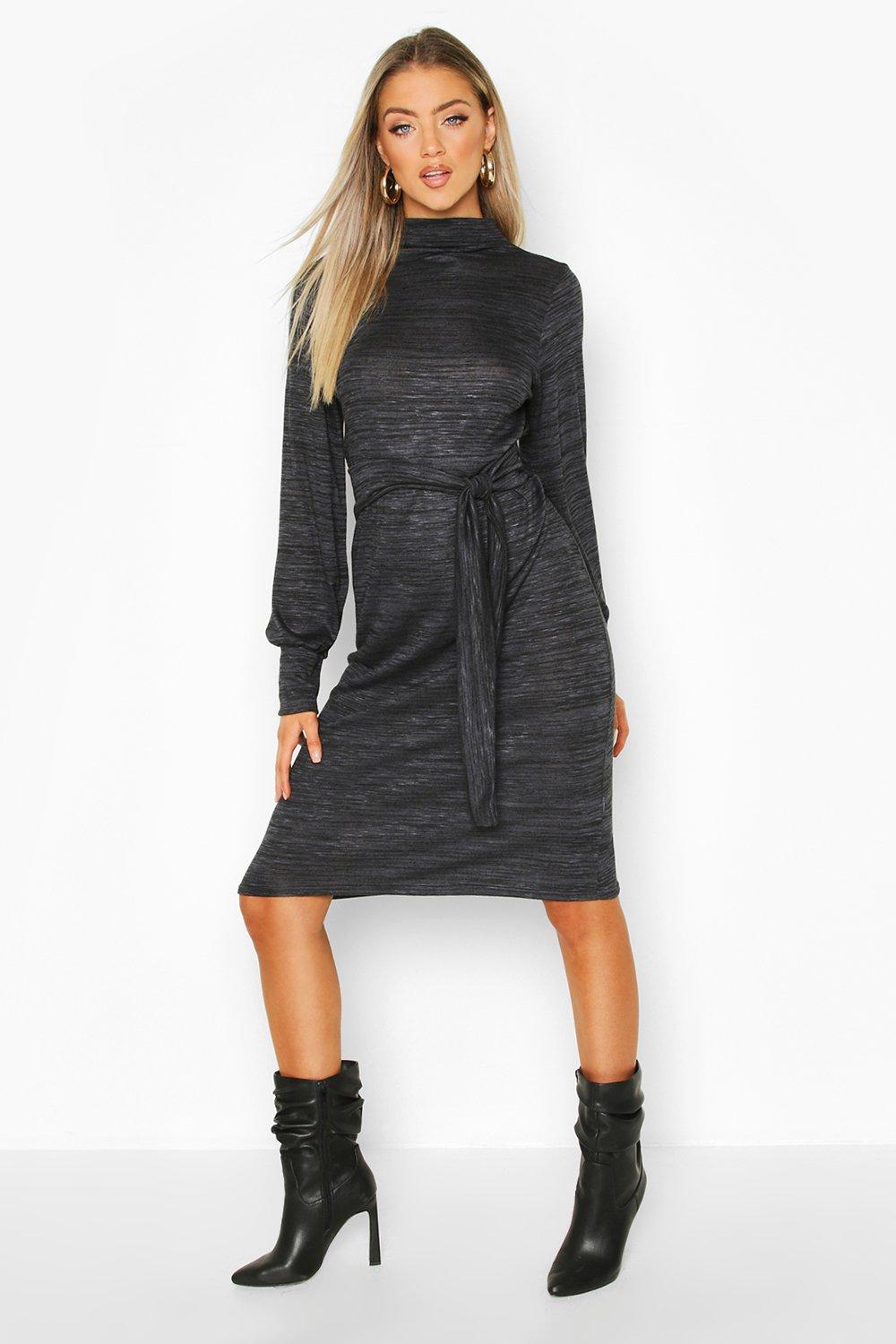 boohoo belted dress