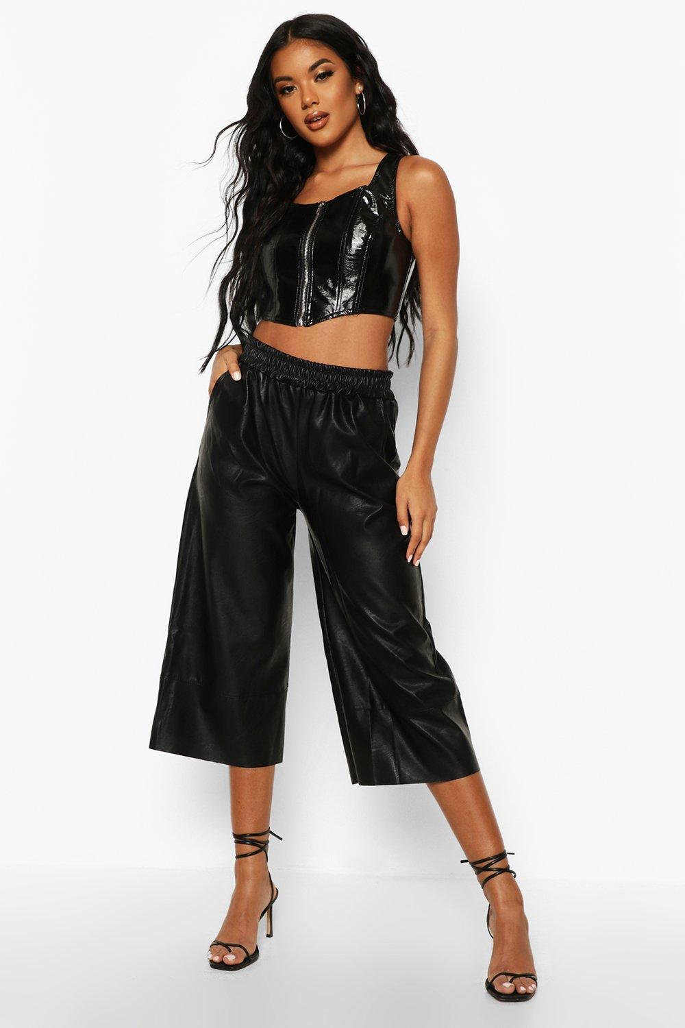 Jupe culotte en cuir sale