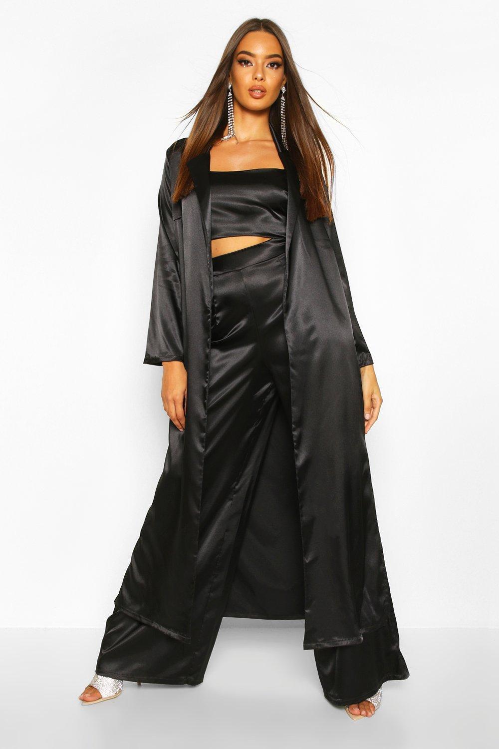 Satin on sale duster jacket