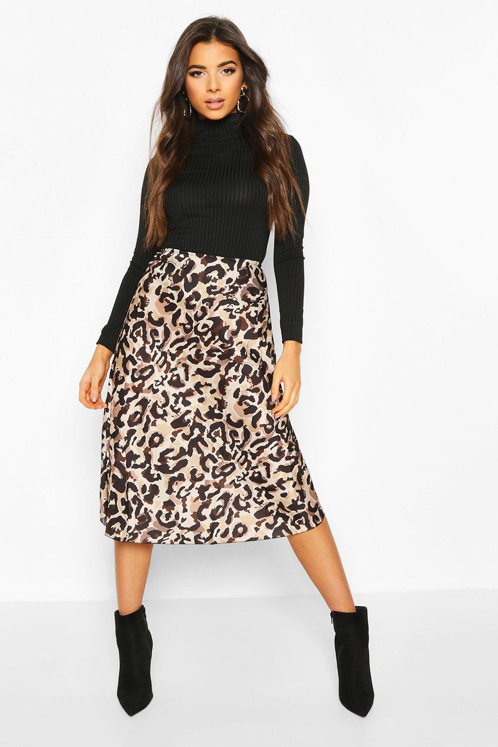 boohoo satin skirts