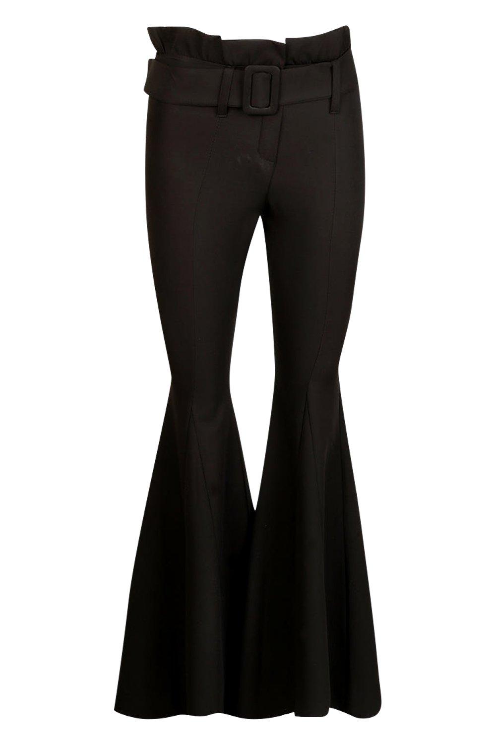 Flared paperbag hot sale trousers