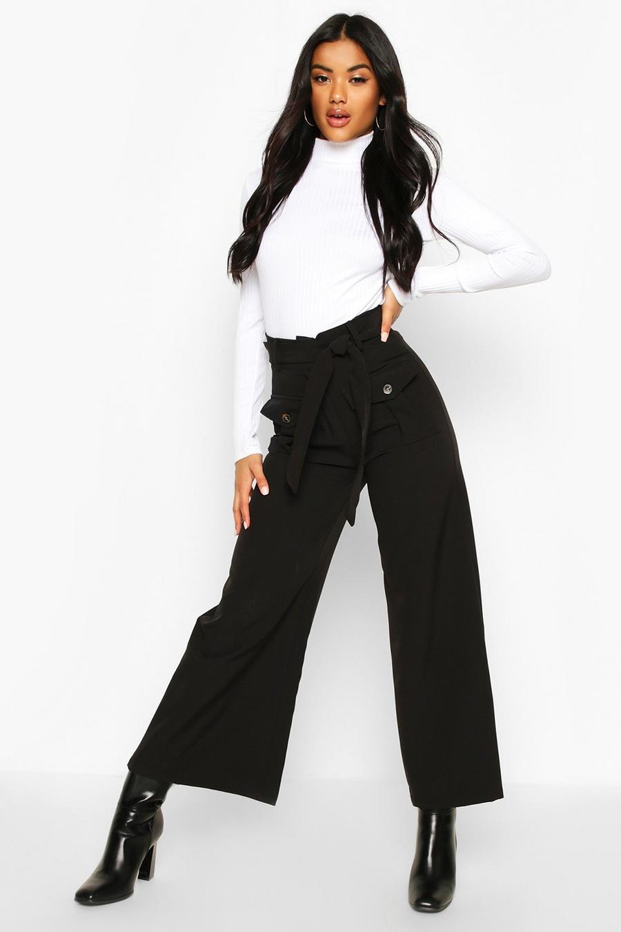 Pocket Front Belted Utility Wide Leg Trousers image number 1