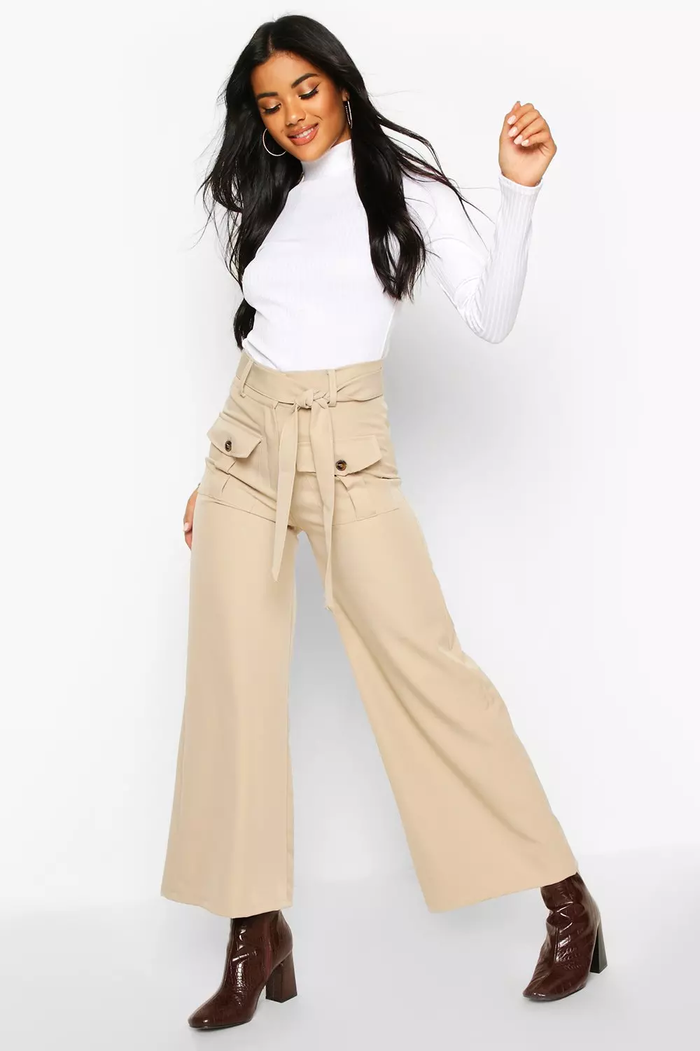 Belted Utility Wide Leg Trouser