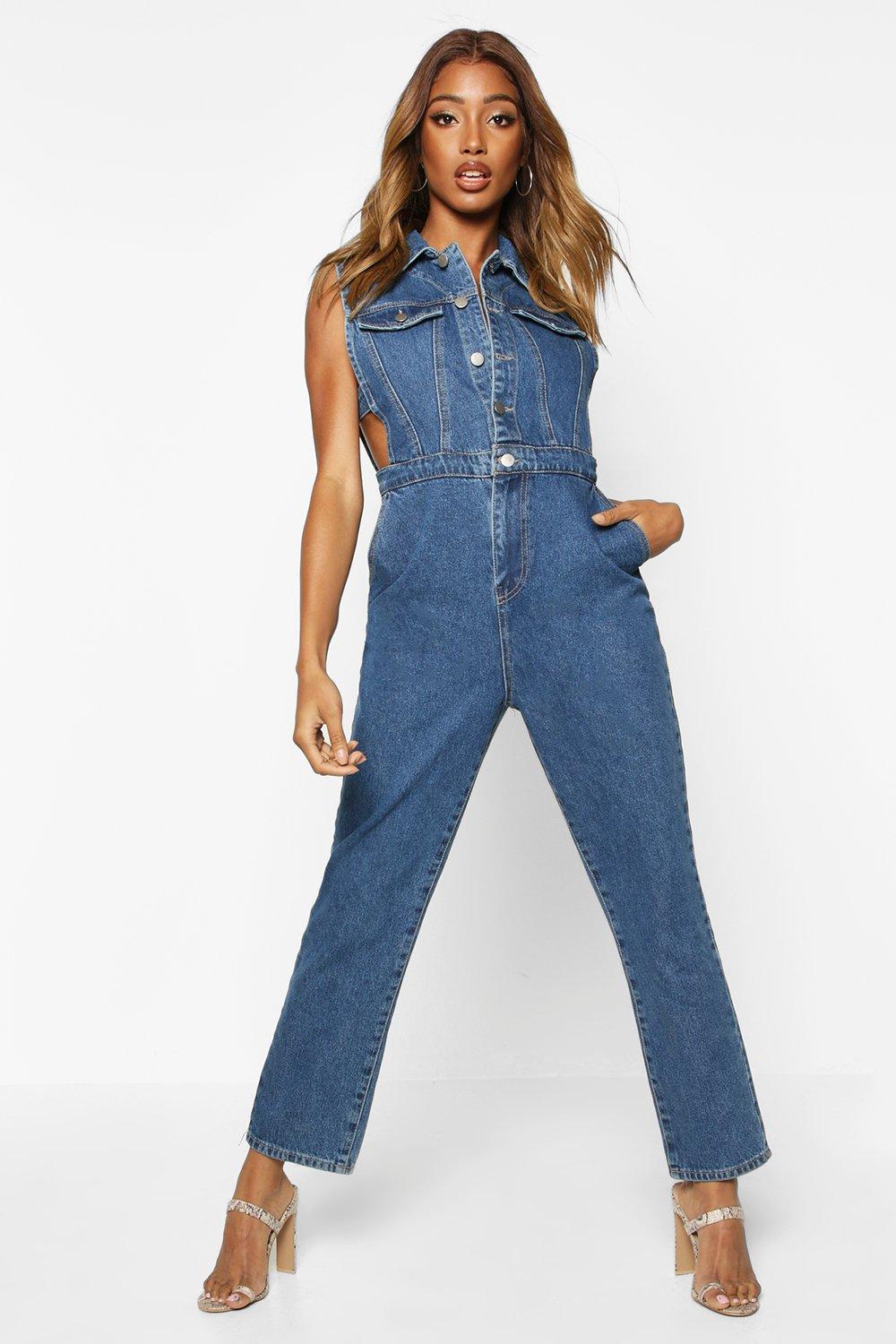 ladies denim boiler suit uk