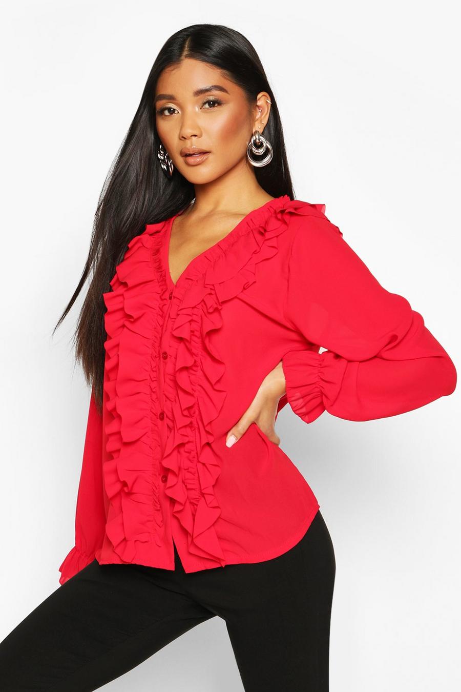 Ruffle Woven Blouse image number 1